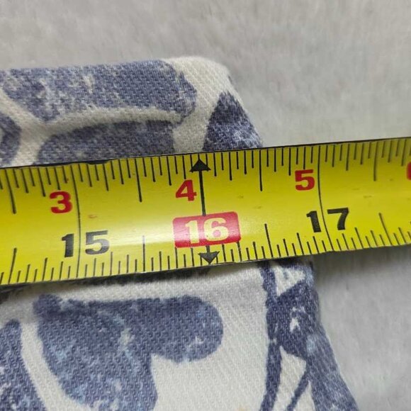 New 31 Anthropologie x Pilcro The Adi printed linen mid-rise flare pants in blu - Picture 11 of 11